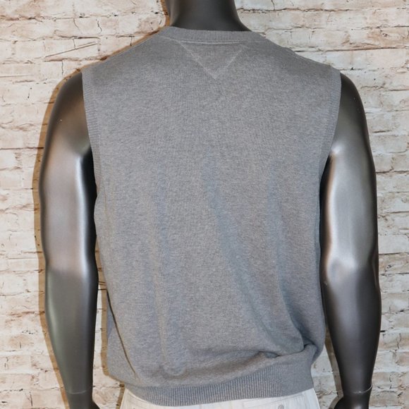 MEN'S GRAY TOMMY HILFIGER V-NECK SWEATER NWOT XL - Picture 3 of 6